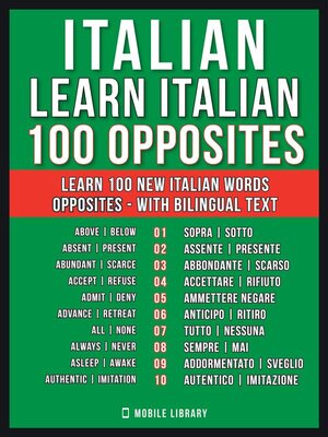 cover image of Italian--Learn Italian--100 Opposites